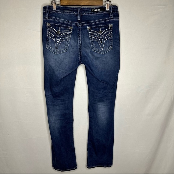 Vigoss Slim Boot Heritage Fit Boot Cut Medium Wash Low Rise Jeans Women’s 8 - Picture 5 of 13